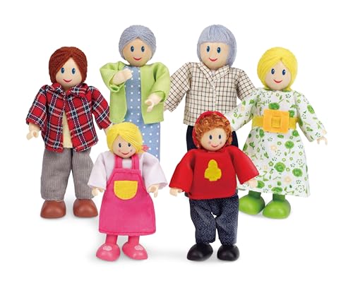 Hape Puppenfamilie Preisgekröntes Puppenfamilien-Set, einzigartiges...