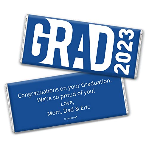 Personalized Graduation Hershey's Chocolate Candy Bar "Grad" And Year (12 Count) - Blue #TOP1