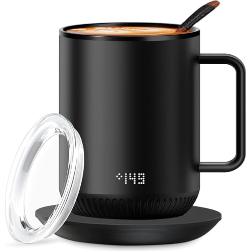 S3 Temperature Control Smart Mug with Lid, Self Heating Coffee Mu...