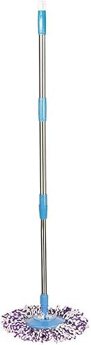 Miniatura 6 de Repuesto de mango de poste de fregona giratoria azul para mopa de piso 360 sin pedal versión de pedal rascador de limpieza de piso para oficina en