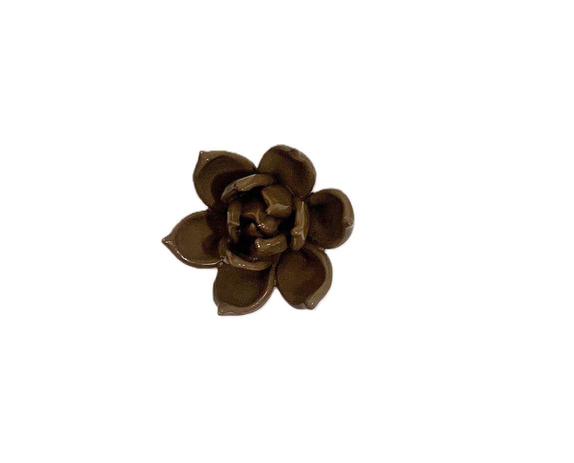 Brown,Succulent Plant, 2.76",Ceramic Flower Wall Art Decor, Artificial Flower Wall Sculpture,Handmade Ceramic Flowers for Home,Hallway,Living Room, Kitchen,Bathroom