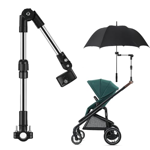 Universal 360 Verstellbarer Schirmhalter für Rollator Rollstuhl/Rollator/ Kinderwagen/Halter/Sonnenschirmhalter/Regenschirmhalter/Umbrella Holder Rohrdurchmesser Klappbar + ausdehnbar