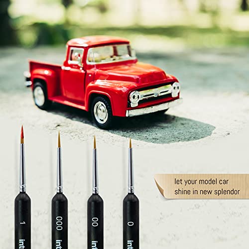 Int!Rend Detail Brush Set, 4 Fine Hair Brushes, Optimal Brush Set For Watercolor, Acrylic, Oil Paints, Model Making, Warhammer 40K, Nails, Painting By Numbers - Artist Paint Brush #TOP5