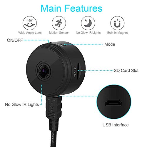 Mini Spy Camera Wireless Hidden Home WiFi Security Cameras with App, Newest Wireless WiFi HD 1080P Camera Cam with Night Vision and Motion Detective