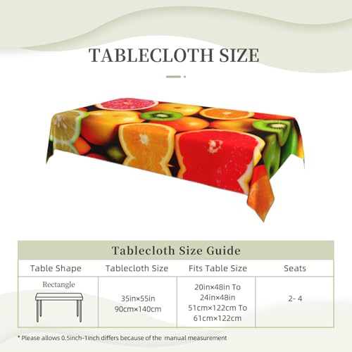 Nappe rectangulaire à impression fruits frais haute définition pour table