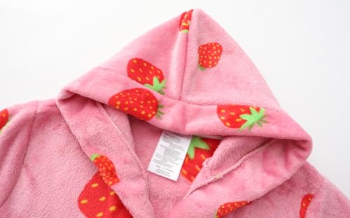 Girls Soft Fleece Robes Plush Hooded Bathrobes Sleepwear for Kids 2-16 Years3