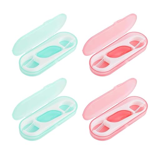 HABNI 4 Piezas - Dispensador Portátil De Hilo Dental Con 40 Púas Recargables, Organizador De Viaje Para Familia, Mujeres Y Hombres