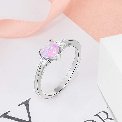 Conjunto de joyas de plata esterlina con ópalo rosa y circonias para novias 2