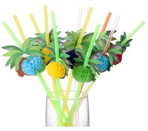 20 pitillos plásticos desechables ajustables para beber miniatura 6