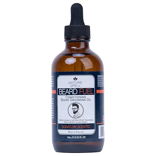 Nature Spell Beard Growth Oil for Men, Promotes Thicker, Fuller Facial Hair, With Argan, Jojoba & Castor Oils, Vegan, 110ml