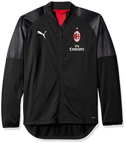 PUMA Mens A.C. Milan Licensed Stadium Jacket Large, PUMA Black/Tango Red