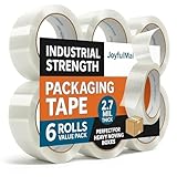 JoyfuIMaiMaiMai Clear Packing Tape, 6 Rolls 1.88inches Wide, 65 Yards Per Roll, 390 Total Yards Tape for Shipping Packaging Moving Sealing, Thicker Clear Packing Tape, (2.7Mil x 1.88" x 65Yds)