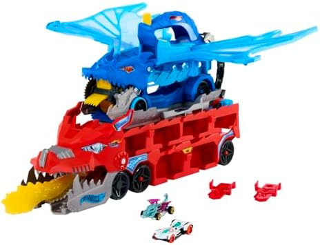 ​Hot Wheels City Toy Car Track Set, Ultimate Dual Dragon Transpor...