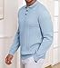 Lexiart Men's Cable Knit Sweater Long Sleeve Twist Patterned Warm Casual Sky Blue Size XL