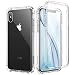 Produktbild SURITCH für iPhone X/XS Hülle Schutzhülle 360 Grad Stoßfest Transparent Front Und Rückenschutz Handyhülle TPU Bumper Eingebautem Displayschutz für iPhone X/XS 5,8 Zoll