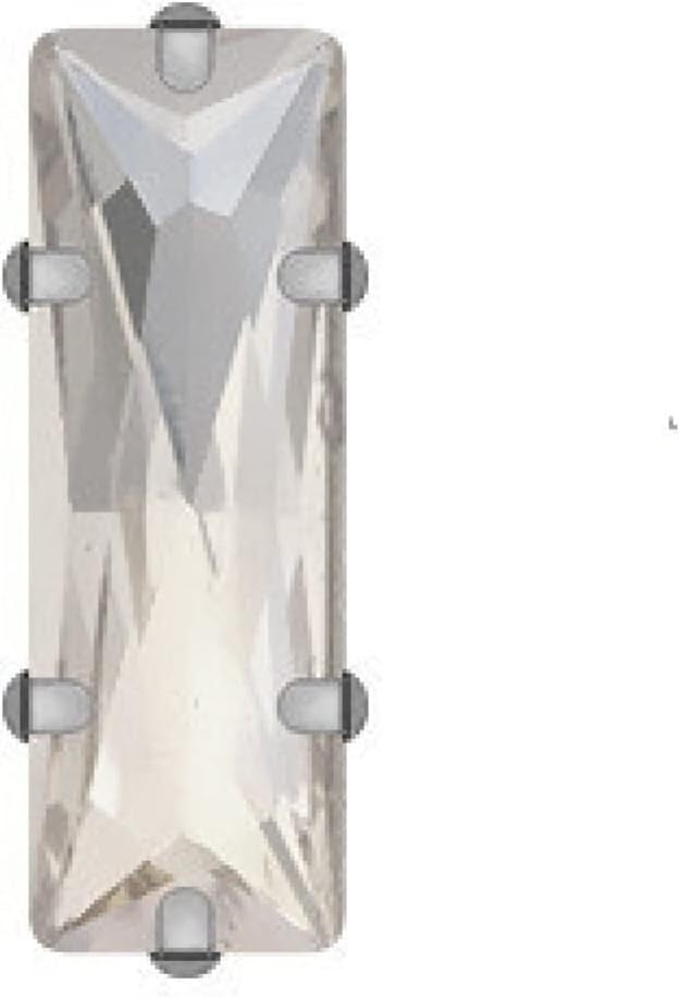 Cristal de verre rectangulaire haut de gamme avec griffe argentée pour robe