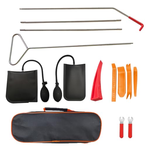 GJCrafts Car Werkzeug Set 11 teiliges mit 2 Montagekissen/Keil/Shim/Türstopper/Hebel, Trim Panel Removal Tool, fur Ferngreifer, Die tür Fenster Installation, Auto-Reparatur, Anheben von Gegenständen