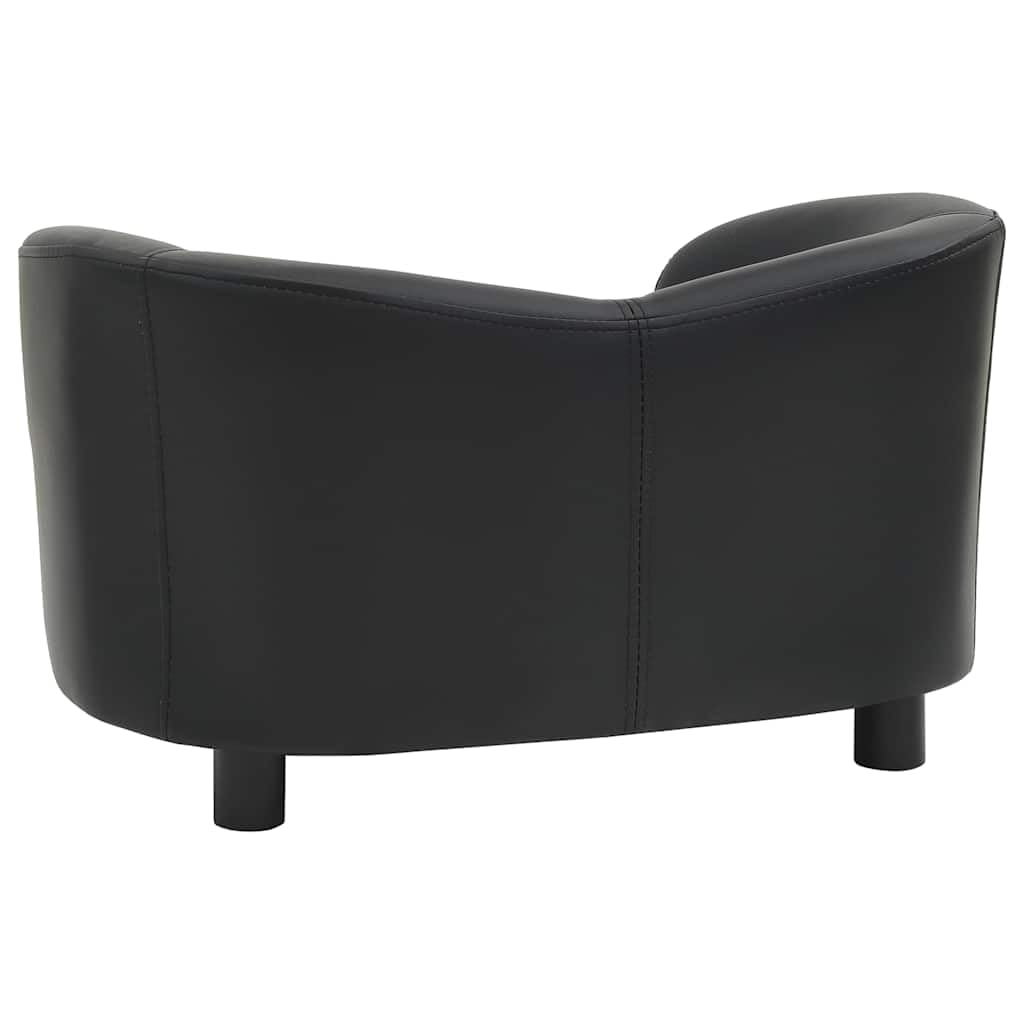 vidaXL Hundesofa Schwarz 67x41x39cm Kunstleder Hundecouch Hundebett Haustier