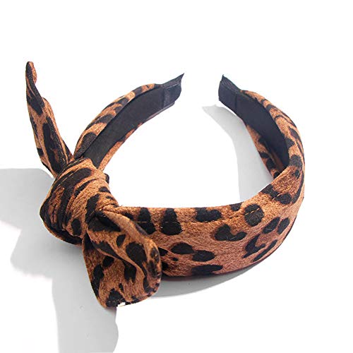 Leopard Print Headband for Women Girls - Women Braided Headbands Cheetah Knotted Headband Turban Headbands Knot Girls Criss Cross Head Wrap Hair Band Birthday Christmas Gifts