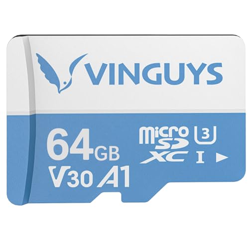 Tarjeta TF de 64 GB, ya no necesita suscripción a la nube, ideal para cámara de alimentación de pájaros, grabación de video de hasta 4 K, Full HD, hasta 100 MB/s, U3, V30, A1, tarjeta TF de alta