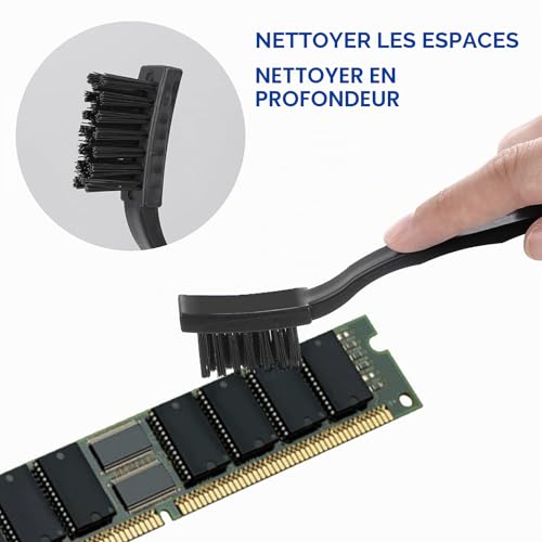 TIESOME Ensemble de brosses nettoyage antistatiques 7 en 1, petit espace portable pour clavier d'ordinateur, brosse électronique de la poussière, kit de nettoyage – vue 4