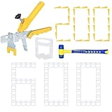 Verbessertes Fliesennivelliersystem Set 1.5mm(1/16 Zoll)600 Abstandshalter, 200 wiederverwendbare Keile und eine Fliesenzange für die Fliesenverlegung in Bad und Wohnzimmer(1.5mm,200+600+Zange)