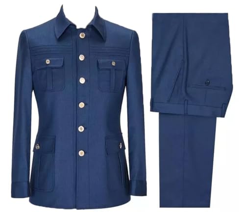 Men's Suit Single Breasted Button Jacket and Pants Two Pieces Set for Daily Leisure