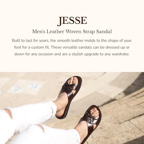 Jesse - Leather Woven Strap Sandal - Mens Sandals2