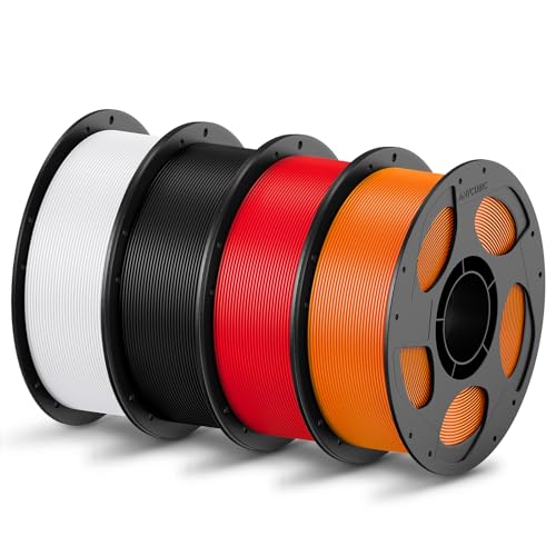 Image of ANYCUBIC PLA Filament 1.75mm Bundle, 3D Printing PLA Filament 1.75mm Dimensional Accuracy + /- 0.02mm, 1KG Reusable Spool (2.2 lbs), 4KG White + Black + Red + Orange