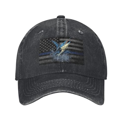 Silston Marlin White Fish Baseball Cap Adjustable Personalized Adult Sports Hats