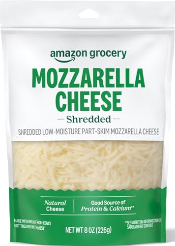 Amazon Grocery, Mozzarella Cheese, Shredded, 8 Oz