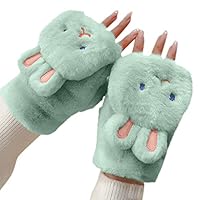 Mashaouyo Gants De Lapin Épaissi Avec Anti-Perdue Chaîne Petites Moufles Tricotés Moufle Epais Enfant Gants Tricoté Gants Hiver Chaud Mignon Pour Enfants Filles Garçons