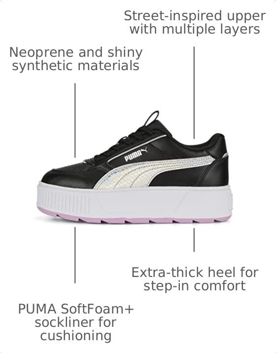 Image of PUMA Kids Girls Karmen Rebelle Platform Lace Up Sneakers Shoes Casual - White