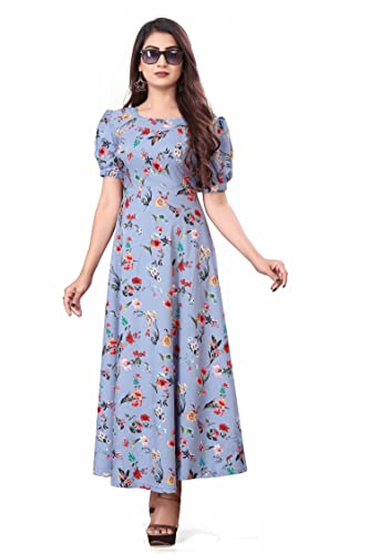 Image of FLARED ALINE MAXI DRESS WITH FLORAL PRINT FOR WOMEN