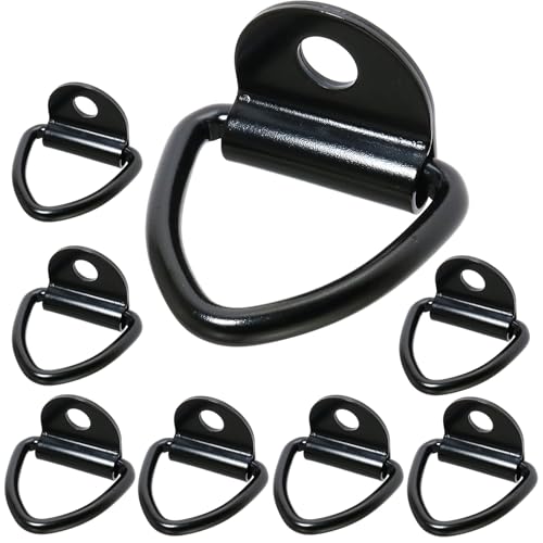 8 Stück Schwerlast V-Ring Zurrösen, Autoanhänger Zurrring, Stabile Kohlenstoffstahl Aufbauring mit Last 400 kg, Anschlagpunkt Verzurrösen für Anhänger, LKW, Boot, PKWs, Kajak, Trucks Ladungssicherung