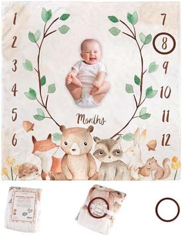 Evovee Baby Monthly Milestone Blanket Girl Boy Martinique