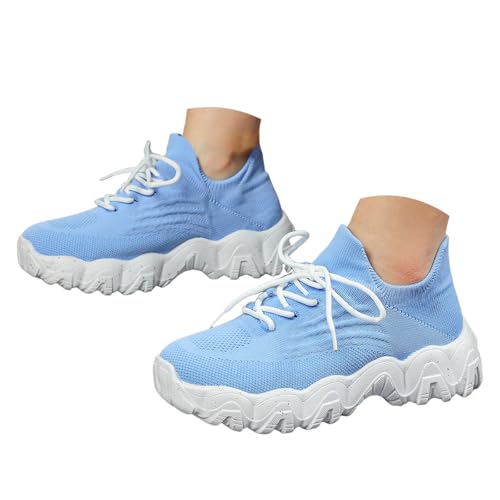 Womens Bowling Shoes Walking Casual Cushion Comfortable Breathable Tennis Shoes Running Workout Sports Gym Fashion Sneakers Blue
