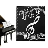Raccoglitore musicale, organizer per fogli di album, 30 cm, 40 tasche con struttura in polipropilene, rilegatura a spirale con design pulito, organizer per carta per uso corale di pianoforte