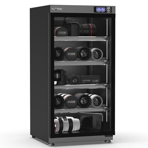 除湿ドライキャビネットボックス コンビネーションロック付き デジタルコントロール ノイズレス 省エネ カメラレンズ/電子機器/収集品収納用 温度湿度LEDスクリーン (100L) AD-100P