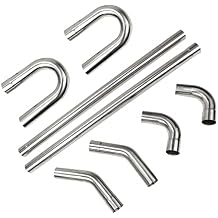 3 Inch 76mm Stainless Steel T304 DIY Custom Mandrel Exhaust Flex Pipe Straight & Bend Kit