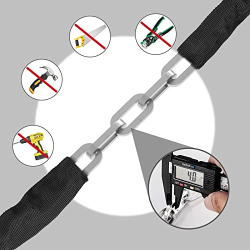 Diyife Heavy Duty Bike Lock - 1m Anti-Theft High Security Chain With 3 Keys, Weatherproof Padlock for Bicycle, Motorcycle, Scooter, Door, Gate, Fence - Image 4