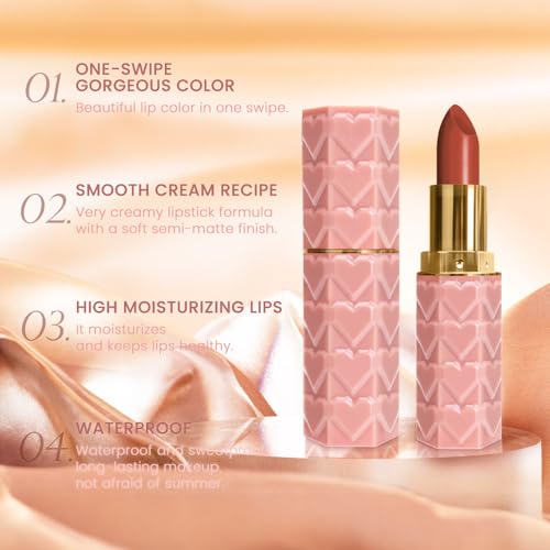 Image of evpct 1Pcs Nude Light Brown Lipstick, Silky Velvet Matte Lipstick Pack Sets for Women, Long Lasting Smudge Proof Lipsticks Lip Stain Makeup Kit matte lipstick 24 hours original N03