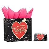 souloduce 13 inch Valentine’s Day Gift Bags, Complete with Wrapping Paper, Ideal for Children, Him, Her, Boyfriend, Girlfriend, Classroom, and Valentine’s Gifts for Men and Women(1PCS)