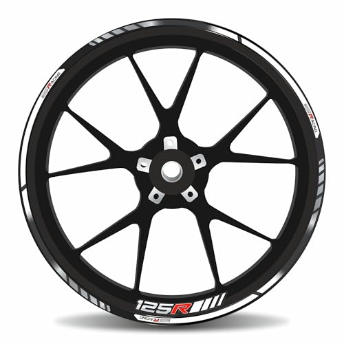 Felgenrand Aufkleber Deko Motorrad kompatibel mit Honda CB125R weiß X710163VA