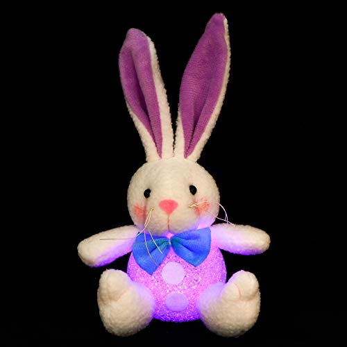 Amosfun 2Pcs Bonito Coelho Crianças Brinquedos Boneca Brinquedos Luz Da Noite de Coelho Da Páscoa Co