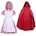 Dzieci Halloween cosplay zestaw sukienka + płaszcz + czapka + fartuch zestaw cosplay, 4-12 lat czerwony