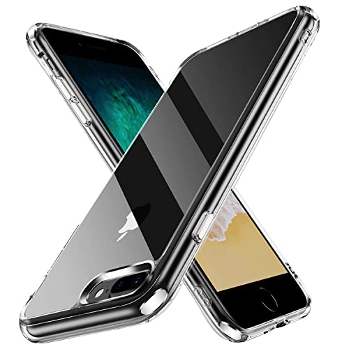 DEERLAMN Clear Case for iPhone 7 Plus & iPhone 8 Plus, Military Grade Drop Protection Anti-Scratch Transparent Ultra Slim Non-Yellowing Shockproof Protective Phone Cover