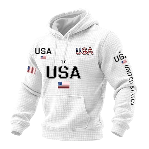 Sudadera sin mangas hombre para entrenar en verano con capucha americana blanca de vigilante