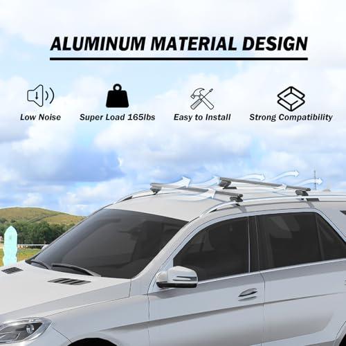 COWVIE 138 cm Roof Rack Cross Bars Adjustable Aluminum Cargo Bars Fits Most Existing Raised Side Rails with Gap -1Pair (Black) by COWVIE - Image 4