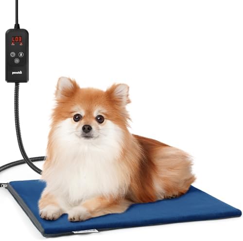 Pecute Electric Blanket for Cats, Electric Pad for Dogs and Cats 6 Temperature Levels, Pet Thermal Pad with Timer, Heating Mat (M, 40 x 45 cm)